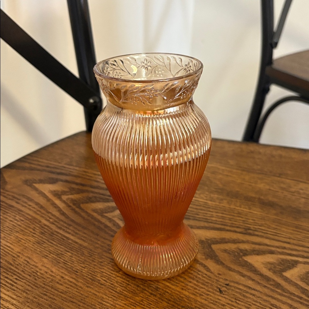 Marigold Carnival Glass vase - Picture 3 of 3